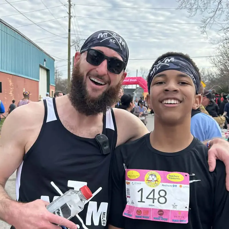 Destin and Bryan at the Donut run